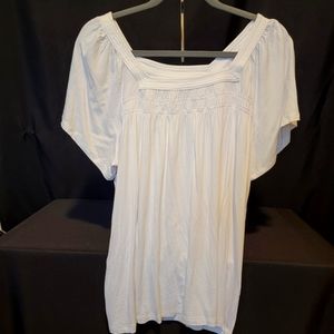 White blouse square neck